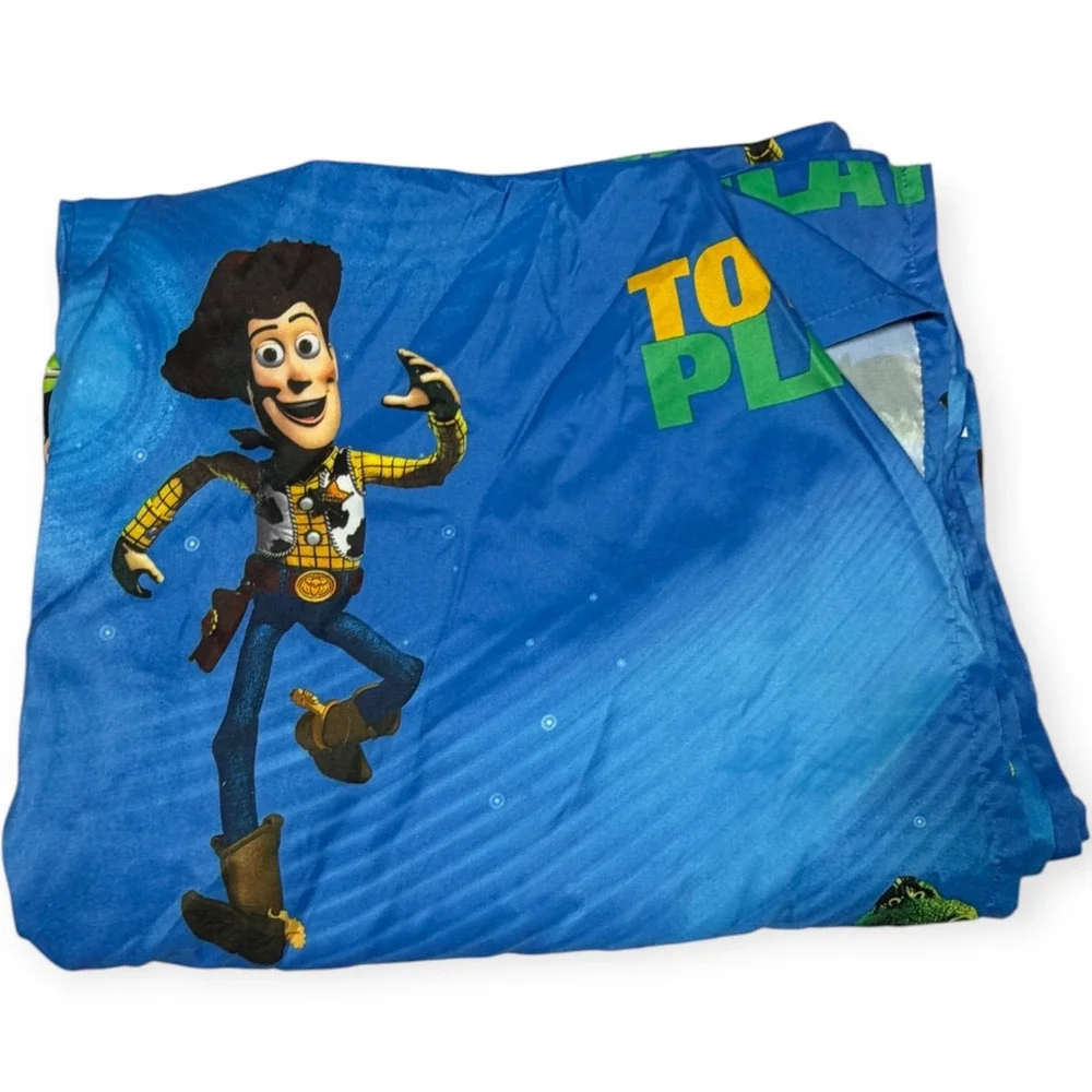 Disney Pixar Toy Story Twin Sheet Set Blue Woody Buzz Lightyear Rex Fitted Flat